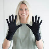 Black Cotton Gloves for Adults with Eczema