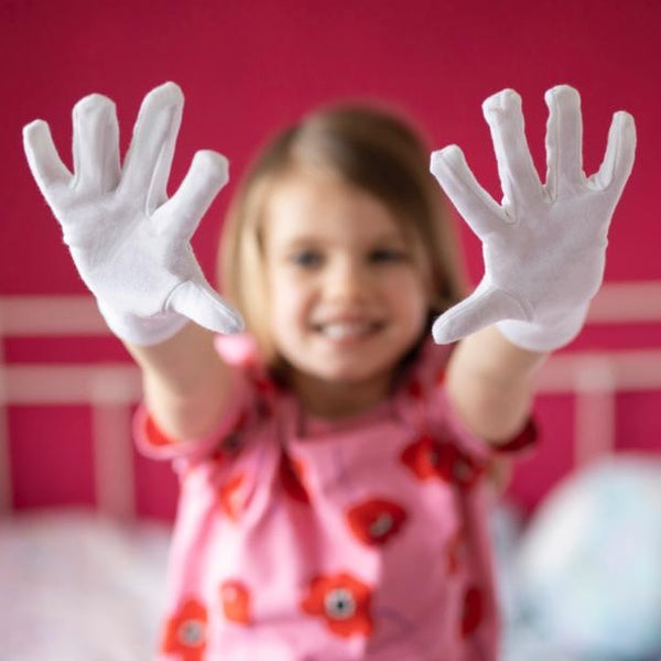 White Cotton Gloves for Children with Eczema (3 Pairs White Gloves Size 2) Allergy Best Buys
