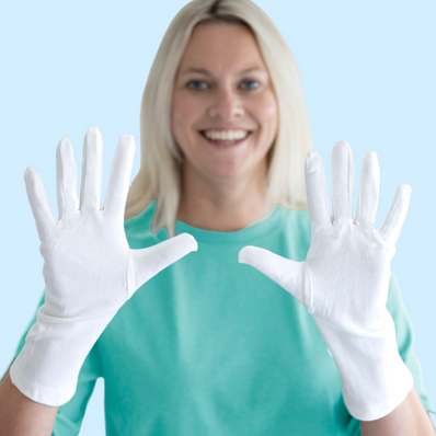 White Cotton Gloves for Adults with Eczema