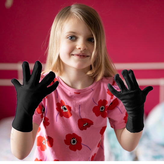 Black Cotton Gloves for Children with Eczema